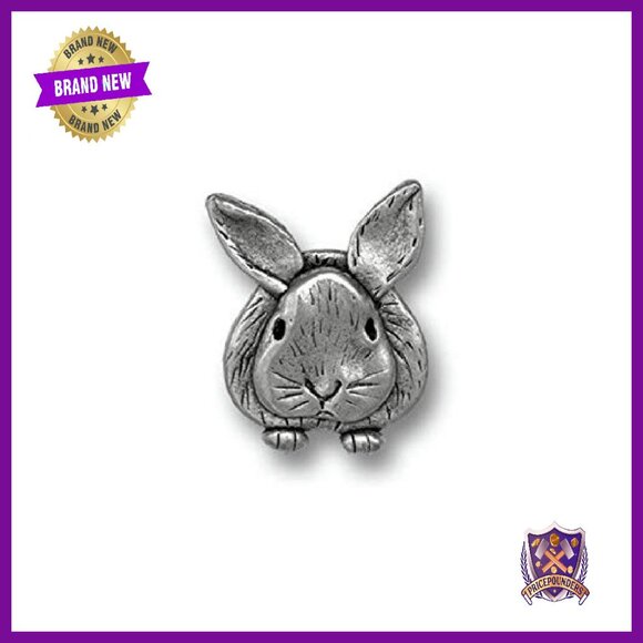 Handcrafted Pewter Rabbit Brooch Lapel Pin USA Made